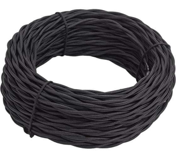 Витой ретро провод Retrika 2x1.5 черный, 20м RP-21508-20 1