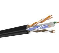 Кабель DATAREX кат 6 4 пары, u/utp, жила 0,58, пэ, черный, катушка 500 м DR-141003