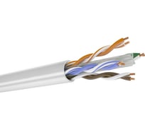 Кабель DATAREX кат 6, 4 пары, u/utp, жила 0,58, pvcls, нга-lsltx, белый, катушка 500 м DR-141011