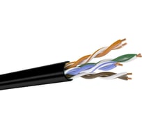 Кабель DATAREX категория 5е, 4 пары, u/utp, жила 0,51 +/- 0,01, pvcls, нга-lsltx, черный, коробка 305 м DR-140097