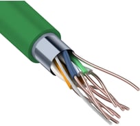 Кабель REXANT витая пара FTP, CAT 5e, нг(А)-HFLTx, 4x2х0,52мм, 24AWG зеленый, 305м 01-0162