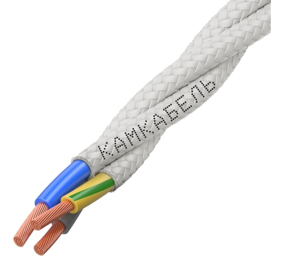 Ретро-провод Камкабель КГВс 3х2,5 мм 20 м белый 231ЯN30H)5000Е00020М
