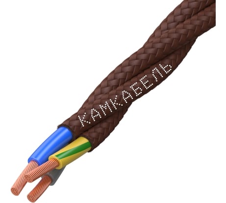 Ретро-провод Камкабель КГВс 3х2,5 мм 20 м коричневый 231ЯM30H)5000Е00020М