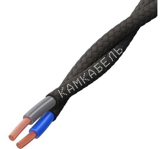 Ретро-провод Камкабель КГВс 2х1,5 мм 20 м черный 231ЯL20F)3000Е00020М 1