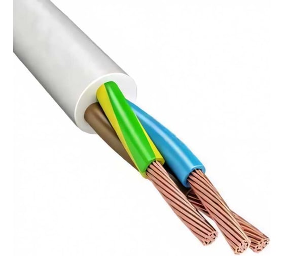 Провод Партнер-электро ПВСнгА-LS 3x1,5, ГОСТ, белый, 50м P021G-03NP05MC-B050WT