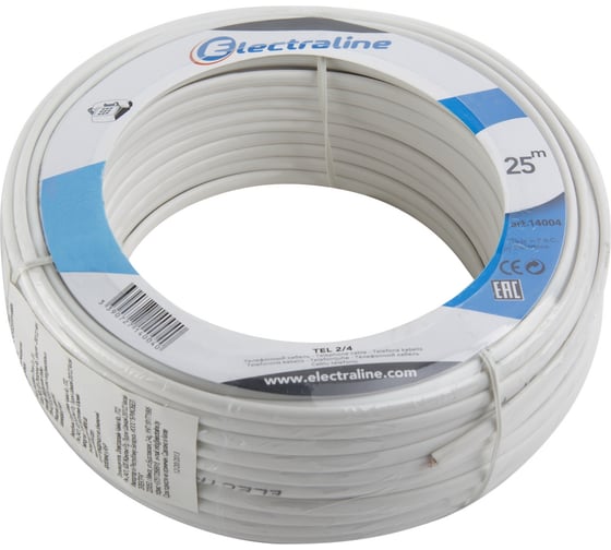Телефонный кабель 2р Electraline 14004