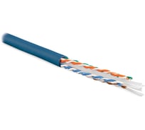 Кабель витая пара U/UTP Hyperline UUTP4-C6-S23-IN-LSZH-BL-305 (305 м), категория 6, 4 пары (23 AWG), одножильный (solid), с разделителем, LSZH, нг(А)-HF, –20C – +75C, синий - гарантия:15 лет