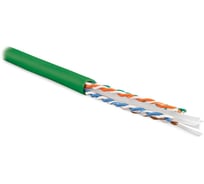 Кабель витая пара U/UTP Hyperline UUTP4-C6-S23-IN-LSZH-GN-305 (305 м), категория 6, 4 пары (23 AWG), одножильный (solid), с разделителем, LSZH, нг(А)-HF, –20C – +75C, зеленый - гарантия:15 л