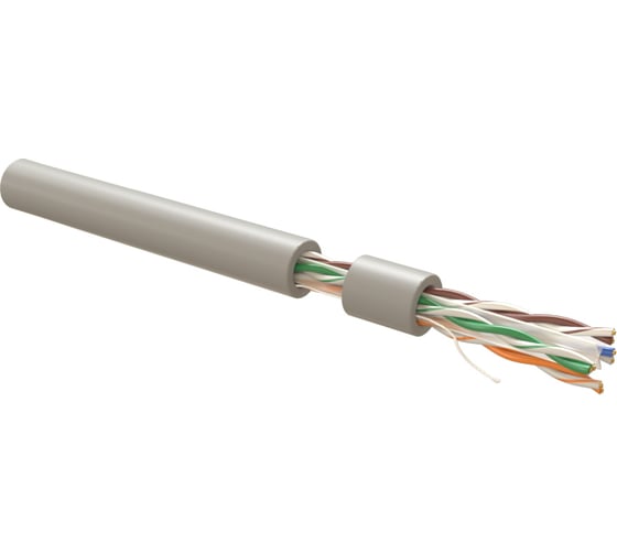 Кабель витая пара Hyperline UUTP4R-C6A-S23-IN-LSLTX-GY-305 (305 м) неэкранированная U/UTP, категория 6a, 4 пары (23 AWG), одножильный (solid), с разделителем, нг(А)-LSLTx, внутренний, серый 