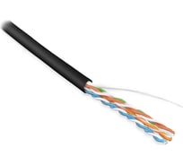 Кабель витая пара Hyperline UUTP4-C5E-S24-IN-PVC-BK-305 (305 м) неэкранированная U/UTP, категория 5e, 4 пары (24 AWG), одножильный (solid), PVC, -20C – +70C, черный - гарантия: 15 лет компон