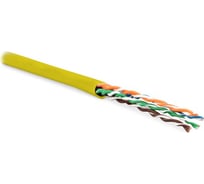 Кабель витая пара Hyperline UUTP4-C5E-P24-IN-PVC-YL-305 (305 м) неэкранированная U/UTP, категория 5e, 4 пары (24 AWG), многожильный (patсh), PVC, -20C – +75C, желтый 236316