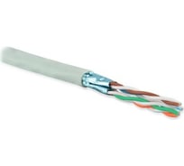 Кабель витая пара Hyperline UFTP4-C6A-S23-IN-PVC-GY-500 (500 м) U/FTP, категория 6a (10GBE), 4 пары (23AWG), одножильный (solid), каждая пара в экране, без общего экрана, PVC, серый 236304
