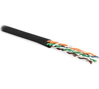 Кабель витая пара Hyperline UUTP4-C5E-P24-IN-PVC-BK-305 (305 м) неэкранированная U/UTP, категория 5e, 4 пары (24 AWG), многожильный (patсh), PVC, -20C – +75C, черный 236307