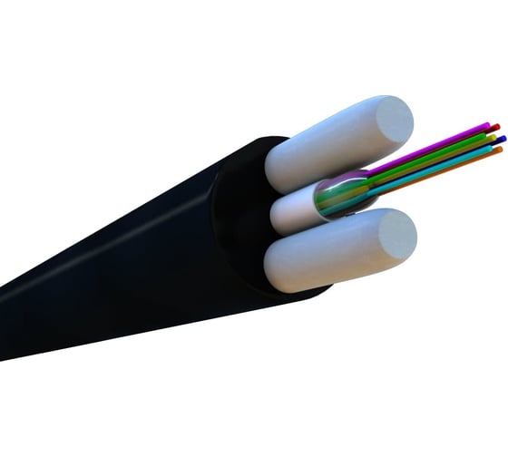 Волоконно-оптический кабель Hyperline FO-STFR-OUT-9-2-PE-BK 9/125 (G.652D) одномодовый, 2 волокна, одномодульный, круглый, водоблокирующий гель, усиленный стеклопластиковыми стержнями, внешн 1
