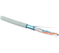 Экранированный кабель витая пара Hyperline FUTP2-C5-S24-IN-PVC-GY-500 (500 м) F/UTP, категория 5, 2 пары (24 AWG), одножильный (solid), экран - фольга, PVC, -40C - +60C, серый 41477
