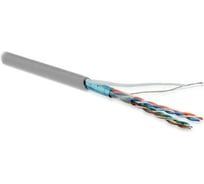 Экранированный кабель витая пара Hyperline FUTP4-C5E-P26-IN-LSZH-GY-305 (305 м) F/UTP, категория 5e, 4 пары (26 AWG), многожильный (patch), экран - фольга, LSZH, нг(А)-HF, –20C – +75C, серый
