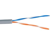 Кабель ULAN U/UTP 2 пары, 100МГц, одножильный, CCA омедненный алюминий, внутренний, PVC нг B, серый, 305м NETLAN UCA-UU002-PVC-GY
