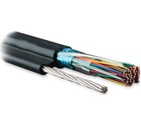 Экранированный кабель витая пара Hyperline FUTP10-C3-S24-SW-OUT-PE-BK F/UTP, категория 3, 10 пар (24 AWG), одножильный (solid), экран - фольга, с металлическим тросом, внешний, PE, –40C - +6