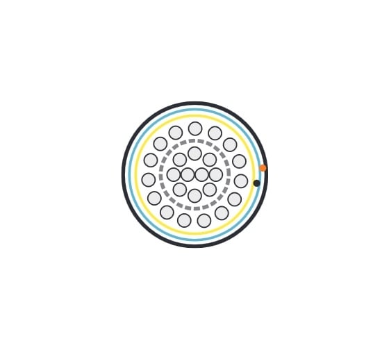 Экранированный кабель витая пара Hyperline FUTP25-C3-S24-IN-LSZH-GY F/UTP, категория 3, 25 пар (24 AWG), одножильный (solid), экран - фольга, LSZH нг(А)-HF, –20C - +60C, серый 46165