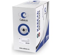Кабель витая пара UTP (U/UTP) Cabeus категория 6, 4 пары (23 AWG), одножильный, LSZH нг(А)-HF, серый (305 м) UTP-4P-Cat.6-SOLID-LSZH-GY