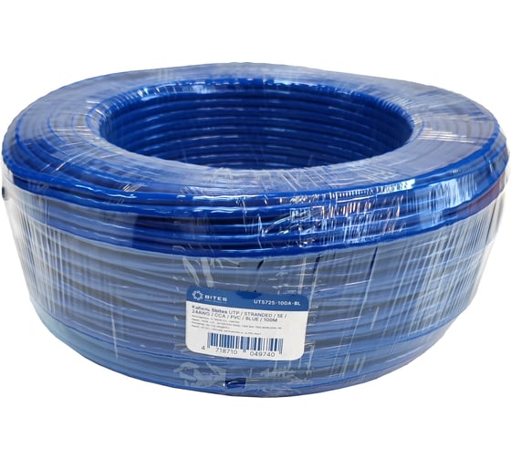 Кабель витая пара 5Bites utp / stranded / 5e / 24awg / cca / pvc / blue / 100m UT5725-100A-BL