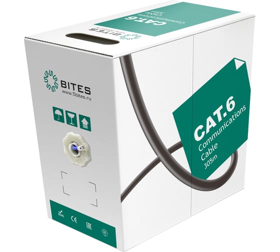 Кабель витая пара 5Bites express ftp / solid / 6cat / 23awg / copper / pvc / blue / 305m FS6575-305B-BL