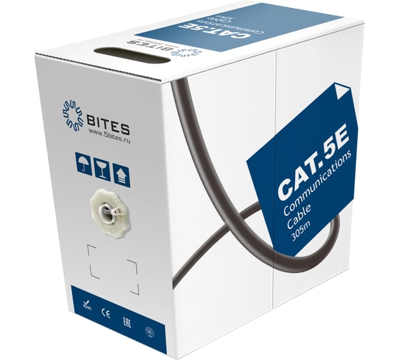 Кабель витая пара 5Bites utp / stranded / 5e / 24awg / cca / pvc / 305m UT5725-305A