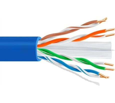 Кабель витая пара 5Bites express utp / solid / 6cat / 23awg / copper / pvc / blue / 305m US6575-305B-BL