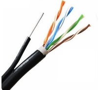 Кабель витая пара 5Bites utp/solid/5e/24awg/copper/pe+pvc/black/outdoor/messenger/drum/305m US5505-305CPE-M