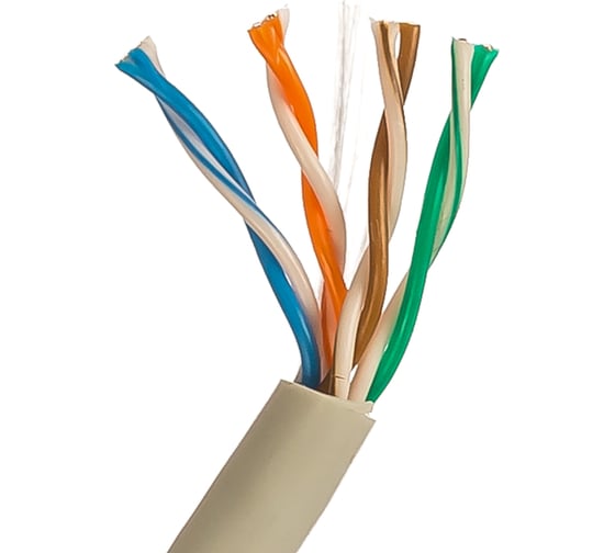 Кабель витая пара 305м Hyperline UUTP4-C5E-S24-IN-PVC-GY 41903
