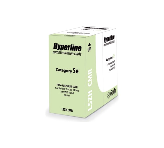 Кабель витая пара 305м Hyperline FUTP4-C5E-S24-IN-LSZH-GY 45788