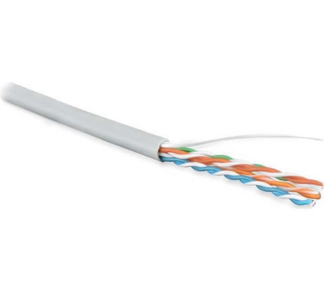 Кабель витая пара 305м Hyperline UUTP4-C5E-S24-IN-LSZH-GY 42045
