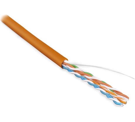 Кабель витая пара 305м Hyperline UUTP4-C5E-S24-IN-LSZH-OR 46858