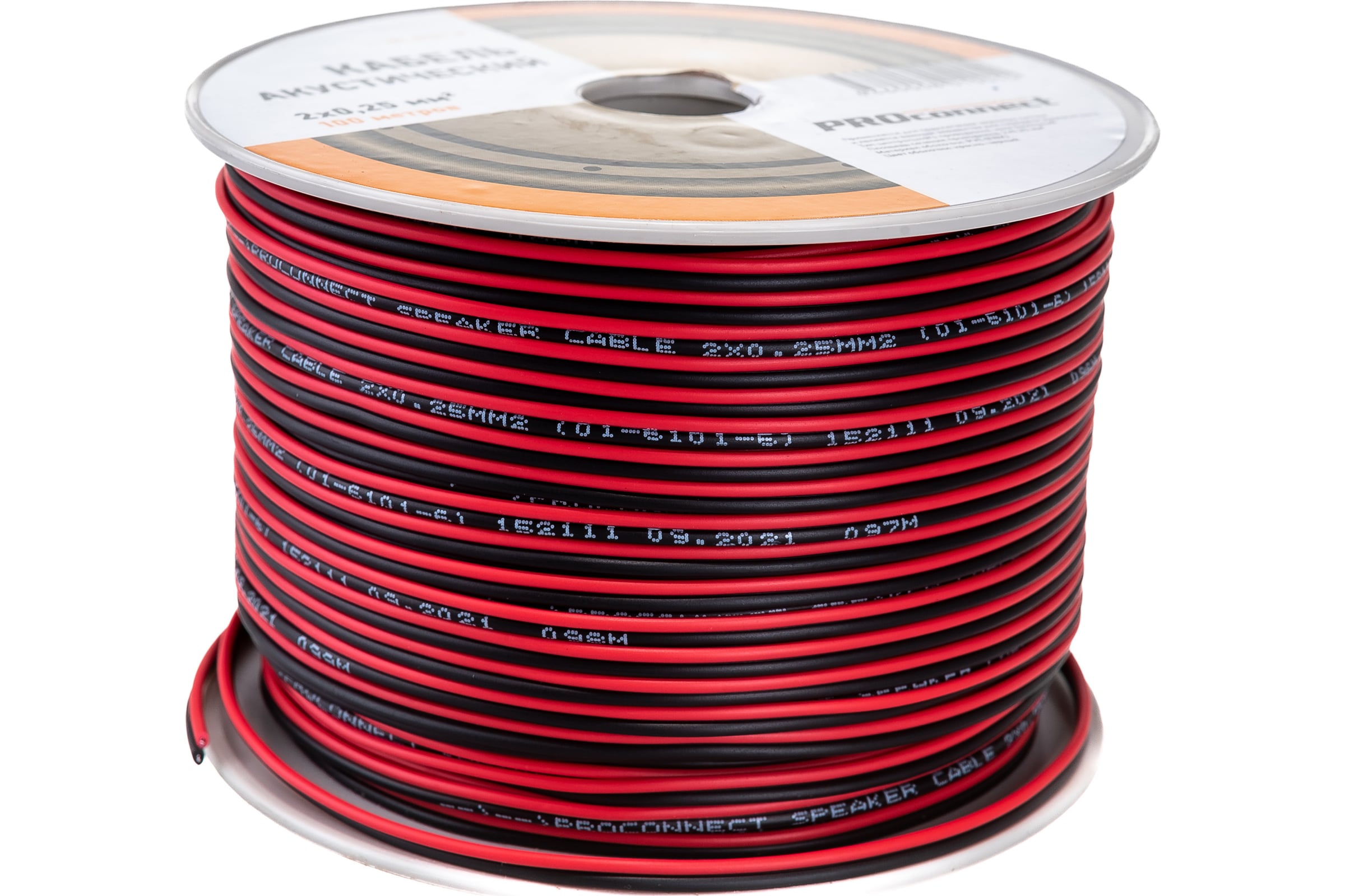 Акустическийкабель2х0.25кв.мм,красно-черный,100мPROCONNECT01-6101-6