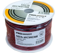 Акустический кабель 2х0.75 кв.мм, красно-черный, 100м PROCONNECT 01-6104-6