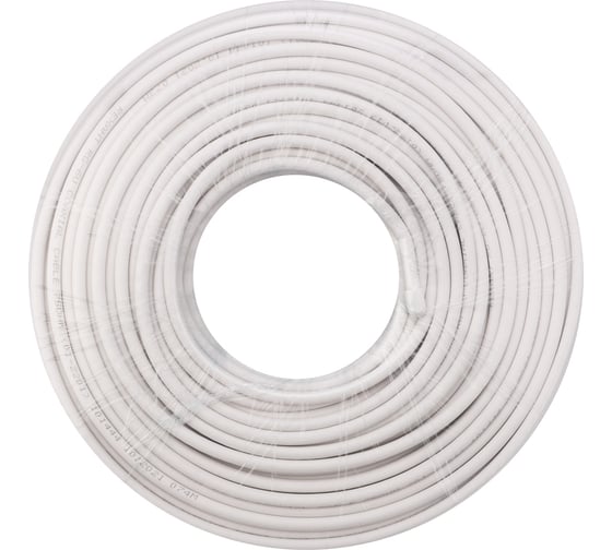 Кабель RG-6U, 64%, 75 Ом, 100м, белый REXANT 01-2201