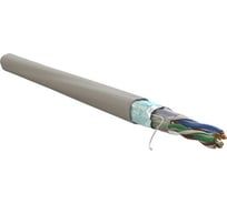 Кабель витая пара WRline WR-FTP-4P-C5E-LSZH-GY экранированный F/UTP, категория 5e, 4 пары (0,50 мм), одножильный, внутренний, LSZH, нг(A)-HF, серый, 305 м 505752