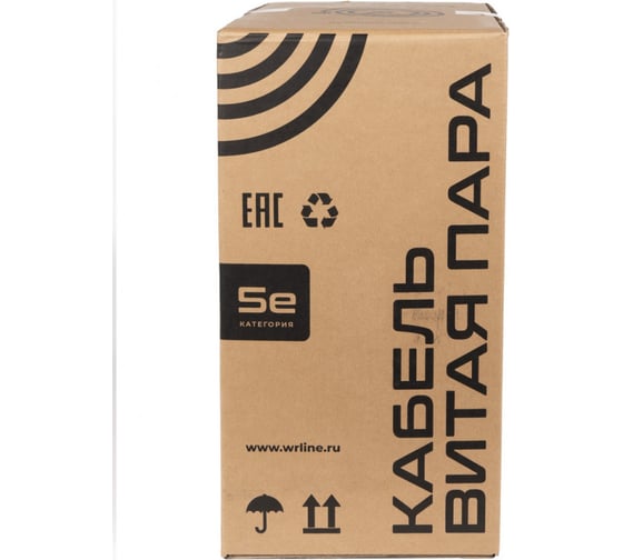 Кабель витая пара WRline WR-FTP-4P-C5E-PE-BK экранированный F/UTP, категория 5e, 4 пары (0,50 мм), одножильный, внешний, PE, черный, 305 м 505754
