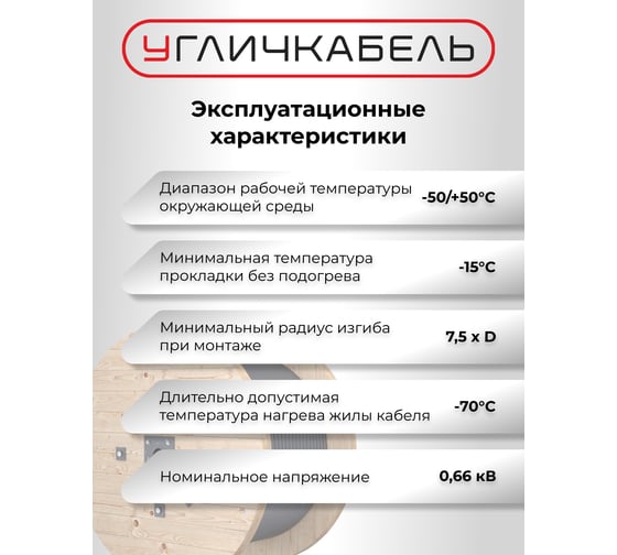 Кабель Угличкабель вбшвнг(a) -ls 3x1,5ок(n,pe)-0,66 бухта 100м P160130B2000310-10