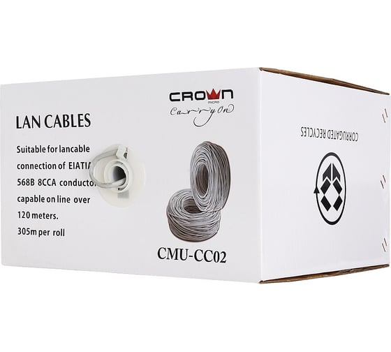 Сетевой кабель Crown cmu-cc02 gray CM000003671