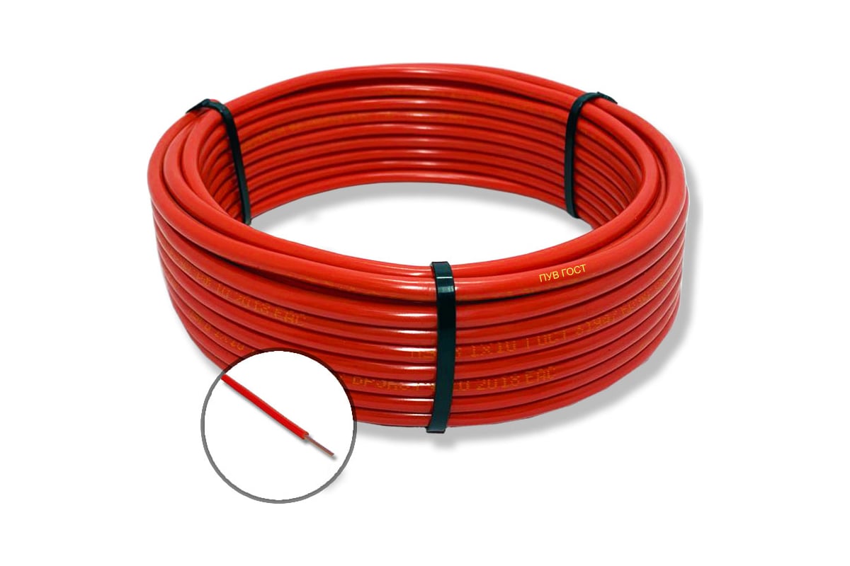 Установочный провод ПУВ ПРОВОДНИК 1x4 мм2 красный, 1м OZ247244L1 ...