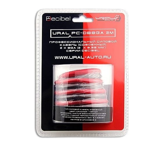 Силовой кабель Ural sound сдвоенный URAL PC-DB8GA 2М