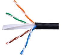 Кабель SkyNet UTP outdoor 4x2x0.57, медный, FLUKE TEST, кат.6, однож, 305м, coil, черный, CS6-UTP-4-CU-OUT