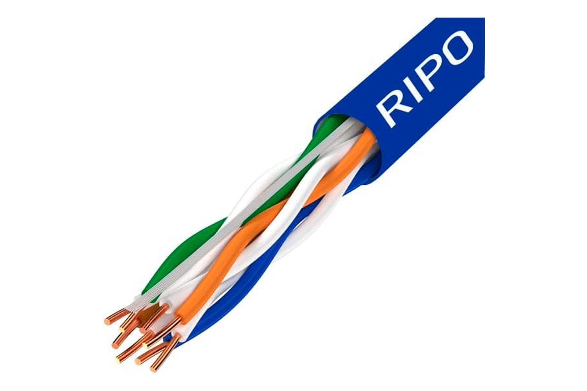 Витая пара Ripo utp 4 cat6 23awg cu (305 м) 001-112017/ 010805 - выгодная  цена, отзывы, характеристики, фото - купить в Москве и РФ