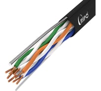 Витая пара Ripo u/utp4 cat5e 24awg pe cca с тросом, черный, 0,5мм, 305м, катушка (пр-во рф) 001-112129