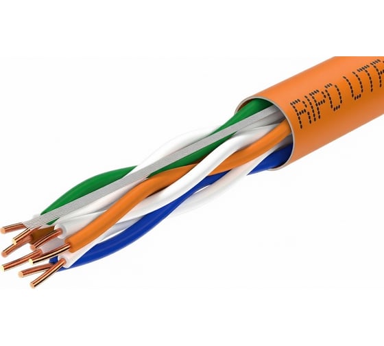 Витая пара Ripo u/utp4 cat5e 24awg lszh , cca, оранжевый, 0,5мм, 305м (пр-во рф) 001-112130