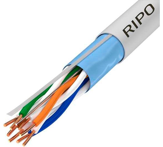 Витая пара Ripo ftp 4 cat5e 24awg cu plus, 100 м.,fluke test. pvc 001-122017/100