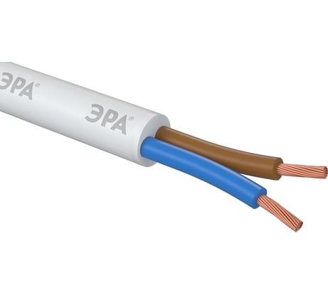 Провод ЭРА ПВС 2x1,5 мм2, 50м, белый Б0058813