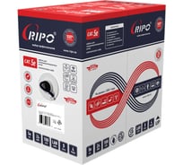 Кабель Ripo Utp 4, cat5e, 24awg, cca plus outdoor, 2x305м., fluke test ксвпп -5е 4x2x0.5, черный 001-112132