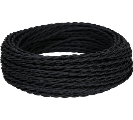 Провод iTOK витой ретро пвх пугвнг(а)-ls 3x2,5 гост черный (20 метров) ge70152-05 i-KPP-PUGVNG-LS-RETRO-325-20-BL